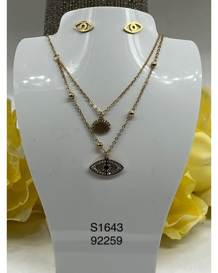 S1643 Conjunto de Collar en Capas con Ojo Protector