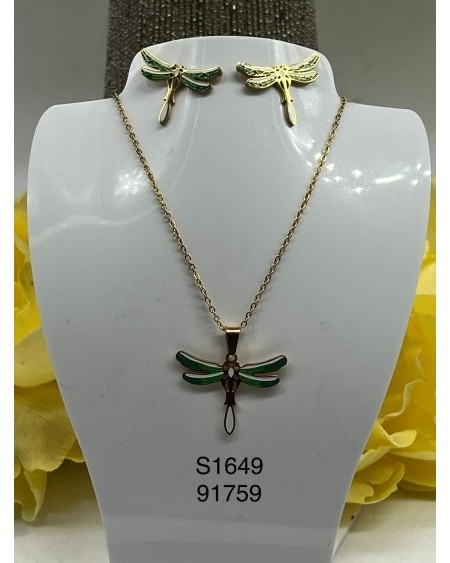 S1649 Conjunto de Joyería con Dije de Libélula