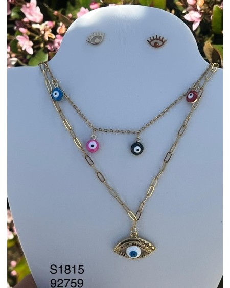 S1815: 🌟 Set de Collar con Ojo Turco | Protección y Estilo Moderno